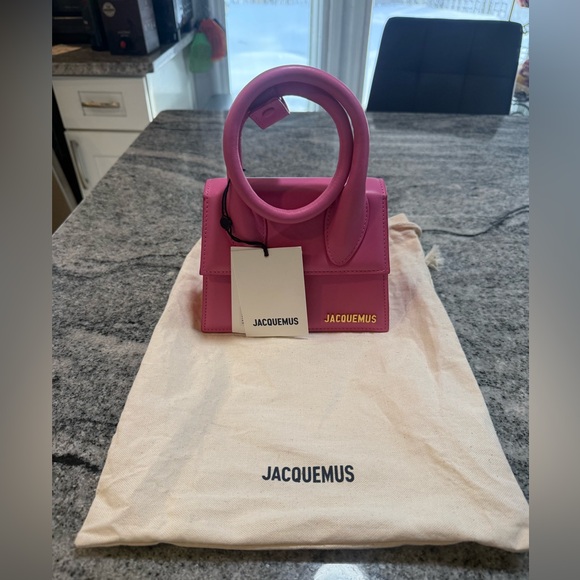 Jacquemus La Chiquita Noued Leather Logo Top Handle Bag